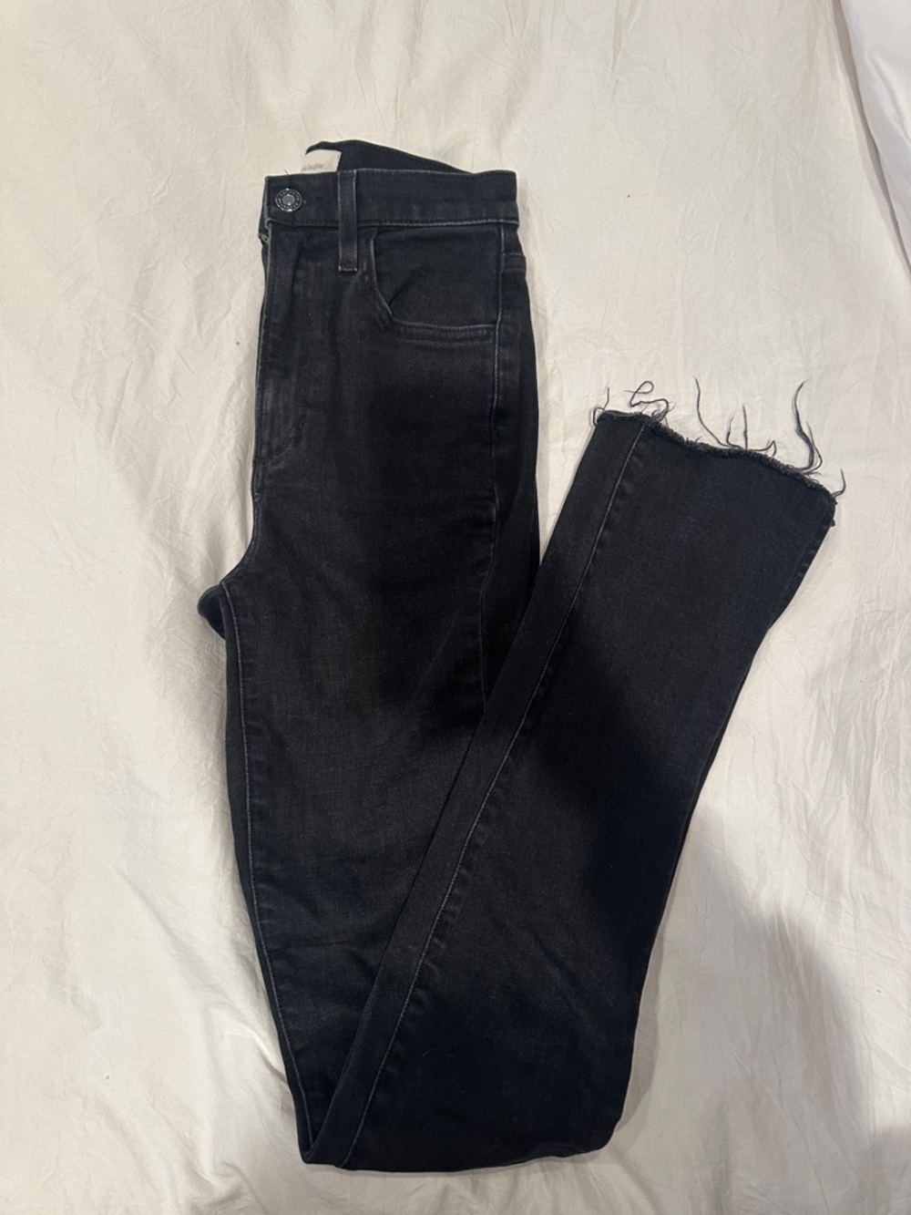 Favorite Daughter Black Valentina Jeans with Raw Hem